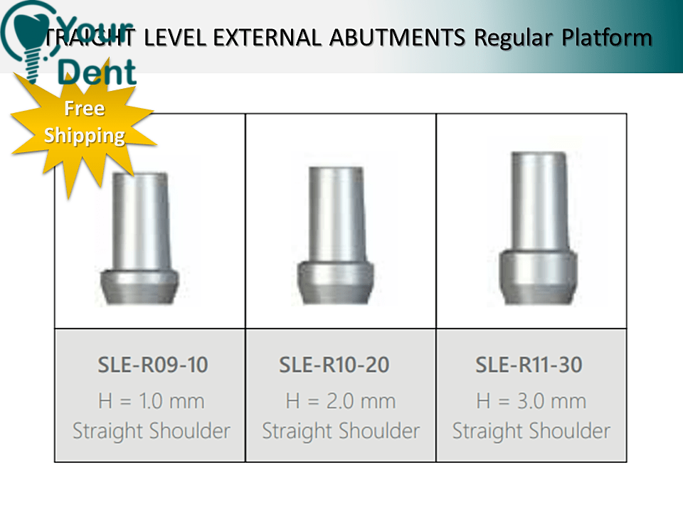 Straight External Hex Abutments Regular Platform -מבנה ישר משושה חיצוני