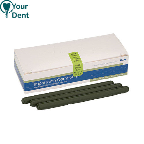 Impression Compound: Green - 15 Sticks - מקלות שעווה