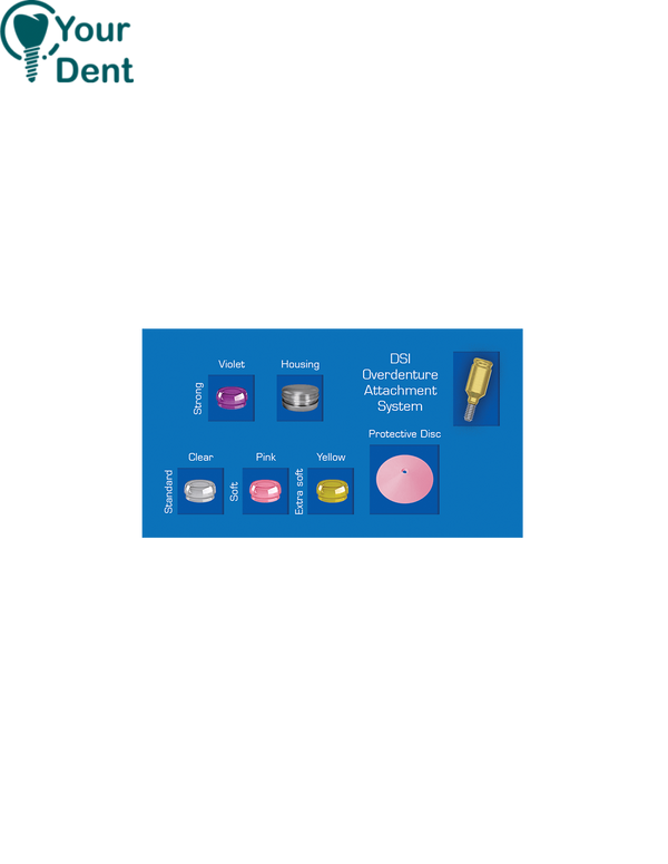 לוקייטור קיט - Straight Loc-In Overdenture Attachment Kit With Silicon Caps