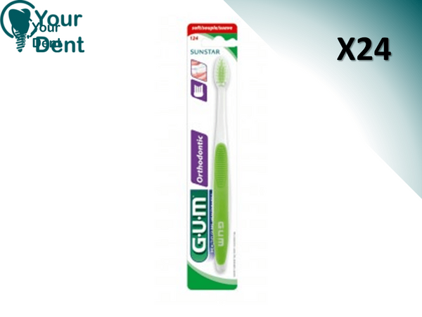 GUM 124 Orthodontic Toothbrush - מברשת שיניים אורתודונטית 124