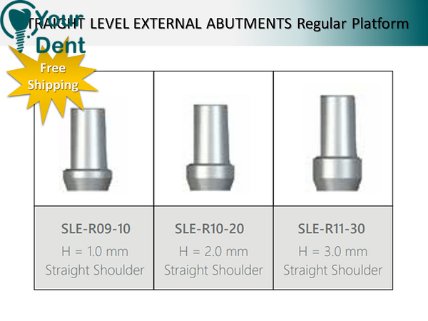 Straight External Hex Abutments Regular Platform -מבנה ישר משושה חיצוני